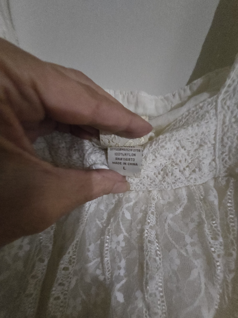 Ivory Lace Ruffle Blouse with Square Neck - Picture 3 of 4
